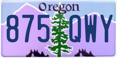 OR license plate 875QWY