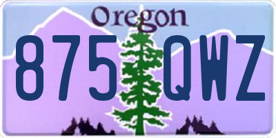 OR license plate 875QWZ