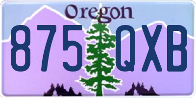 OR license plate 875QXB