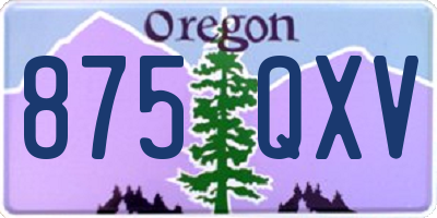 OR license plate 875QXV