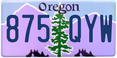 OR license plate 875QYW