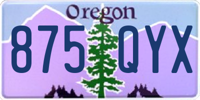 OR license plate 875QYX