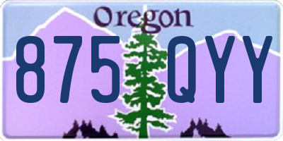 OR license plate 875QYY