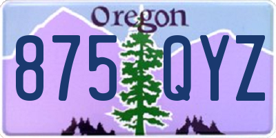 OR license plate 875QYZ