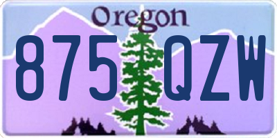 OR license plate 875QZW