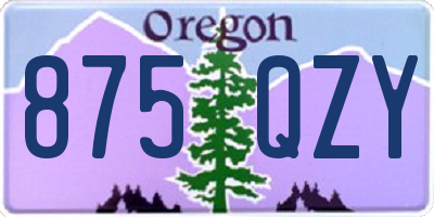 OR license plate 875QZY