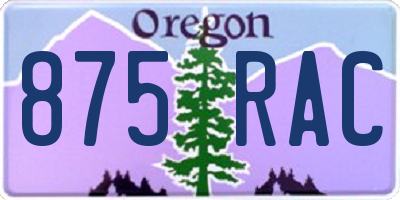 OR license plate 875RAC