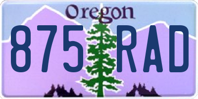OR license plate 875RAD