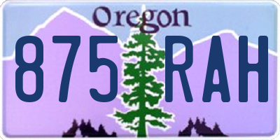 OR license plate 875RAH