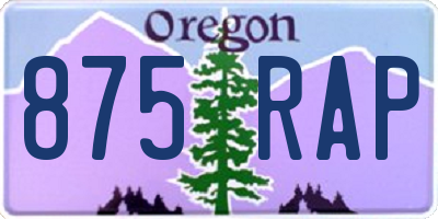 OR license plate 875RAP