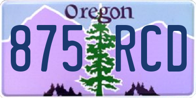 OR license plate 875RCD