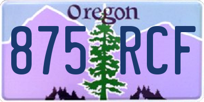OR license plate 875RCF