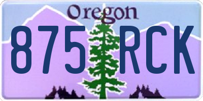 OR license plate 875RCK