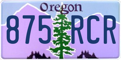 OR license plate 875RCR