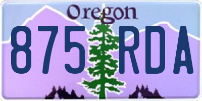 OR license plate 875RDA