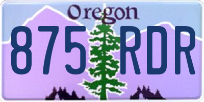 OR license plate 875RDR