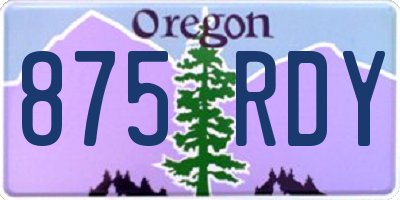 OR license plate 875RDY