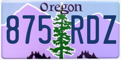 OR license plate 875RDZ