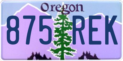 OR license plate 875REK