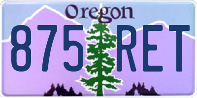 OR license plate 875RET