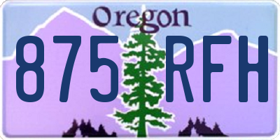 OR license plate 875RFH