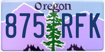 OR license plate 875RFK