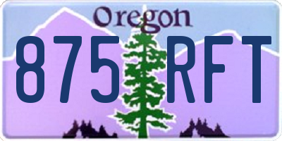 OR license plate 875RFT