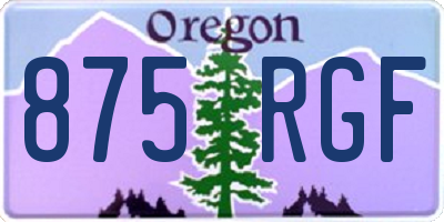 OR license plate 875RGF