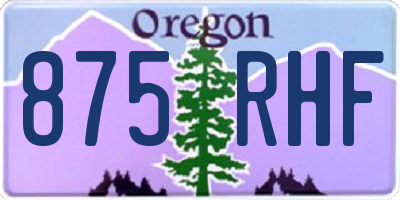OR license plate 875RHF