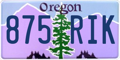 OR license plate 875RIK