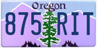 OR license plate 875RIT