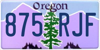 OR license plate 875RJF