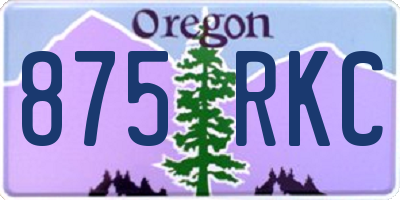 OR license plate 875RKC