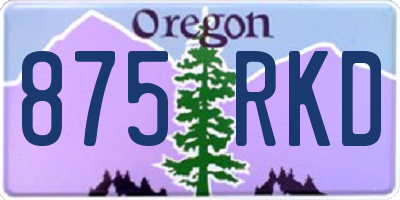 OR license plate 875RKD