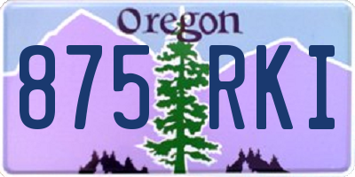OR license plate 875RKI