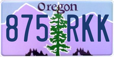 OR license plate 875RKK