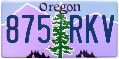 OR license plate 875RKV
