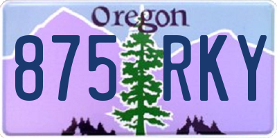 OR license plate 875RKY