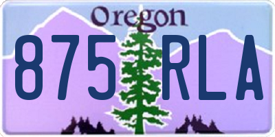 OR license plate 875RLA
