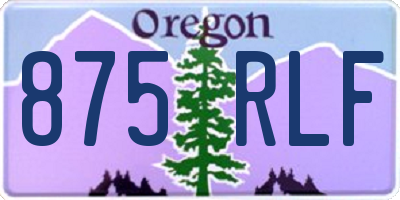 OR license plate 875RLF