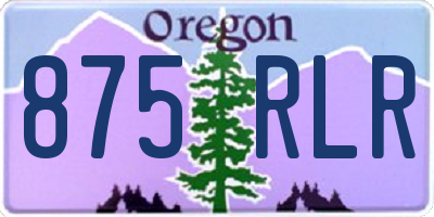 OR license plate 875RLR
