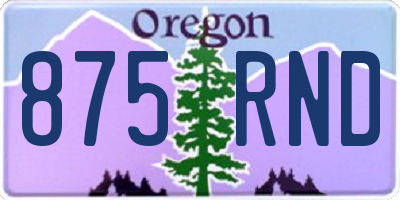 OR license plate 875RND