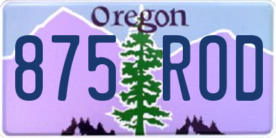 OR license plate 875ROD