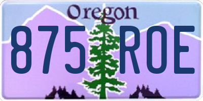 OR license plate 875ROE