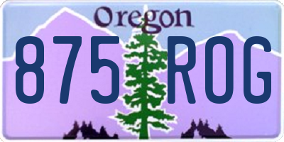 OR license plate 875ROG