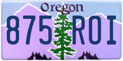 OR license plate 875ROI