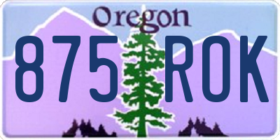 OR license plate 875ROK