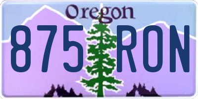OR license plate 875RON