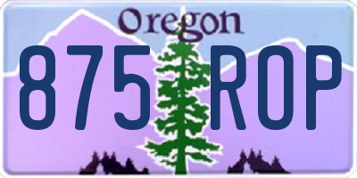 OR license plate 875ROP