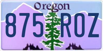 OR license plate 875ROZ